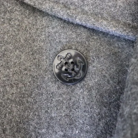 Vintage J. Percy for Marvin Richards Wool Pea Coat Jacket Gray Size 14 - Picture 4 of 9